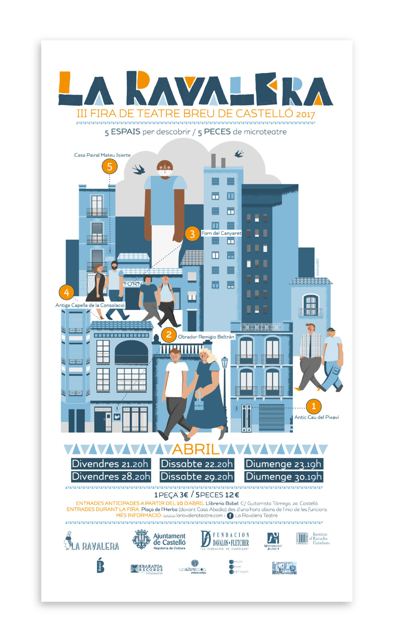 La Ravalera theatre fair poster, Castelló 2017 illustration