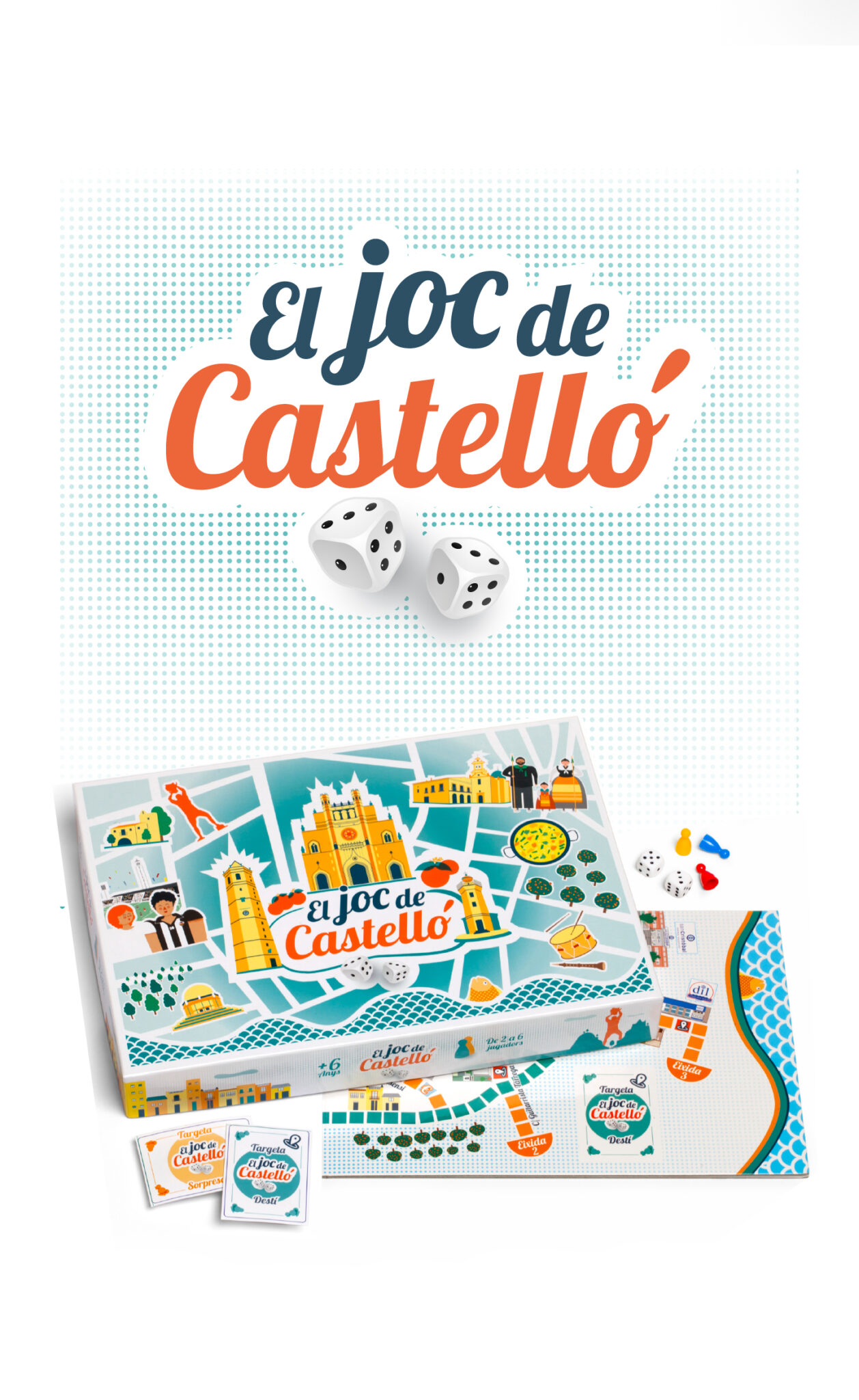 El joc de Castelló board game with dice and cards