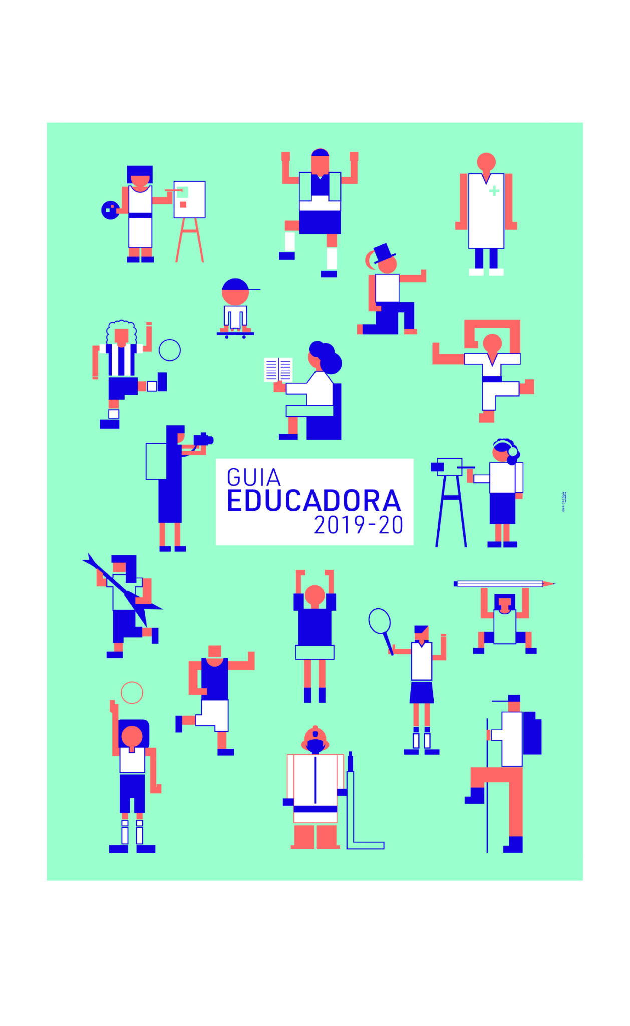 Illustrated educators and athletes, Guia Educadora 2019-20