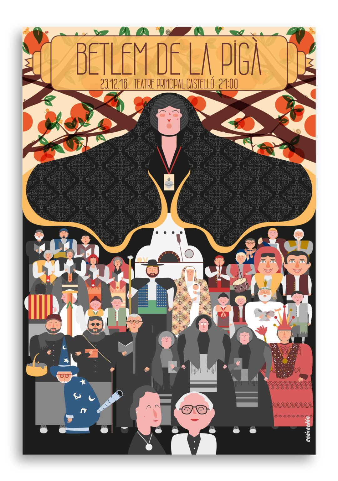 Illustrated Betlem de la Pigà nativity event poster