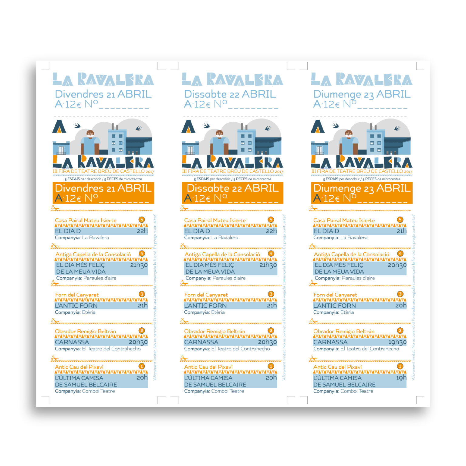La Ravalera theater festival schedule poster April 21-23