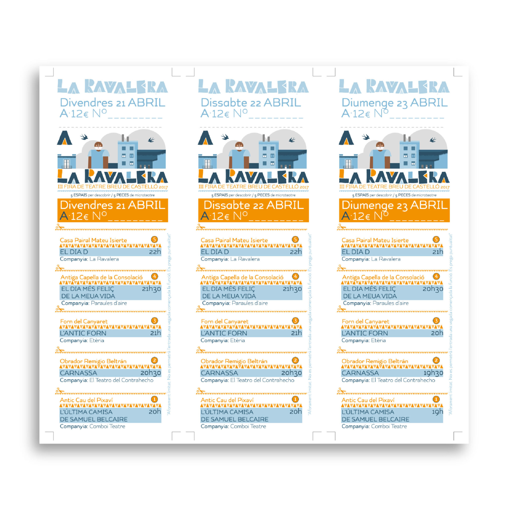 La Ravalera theater festival schedule poster April 21-23