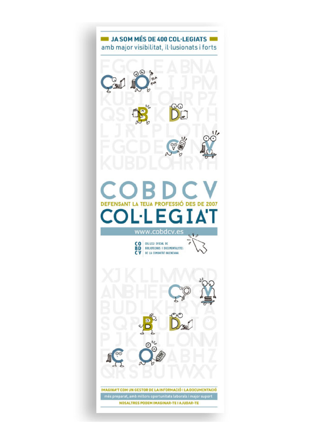 COBDCV collegial membership promotional poster with illustrated letters