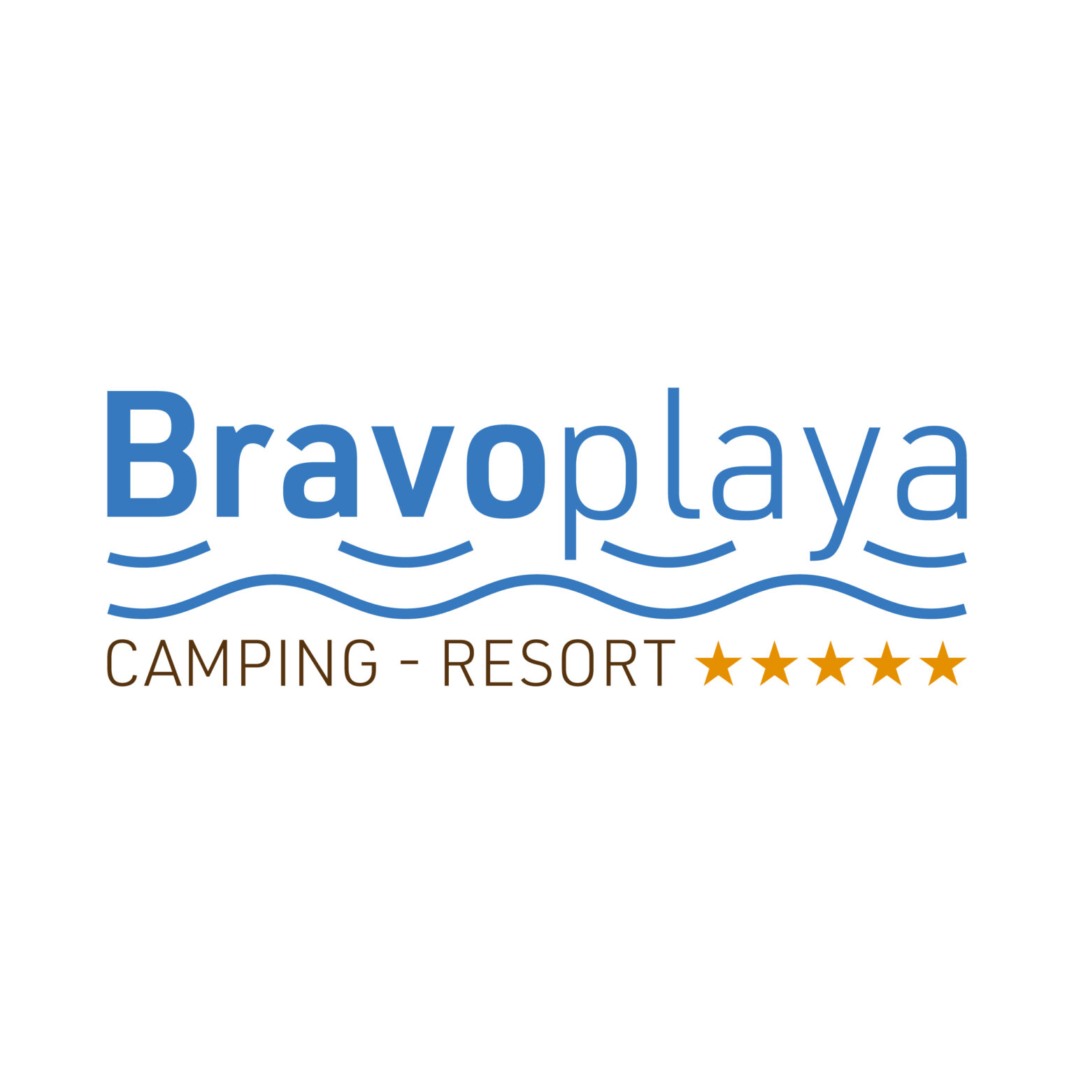 Bravoplaya Camping Resort five-star logo with waves