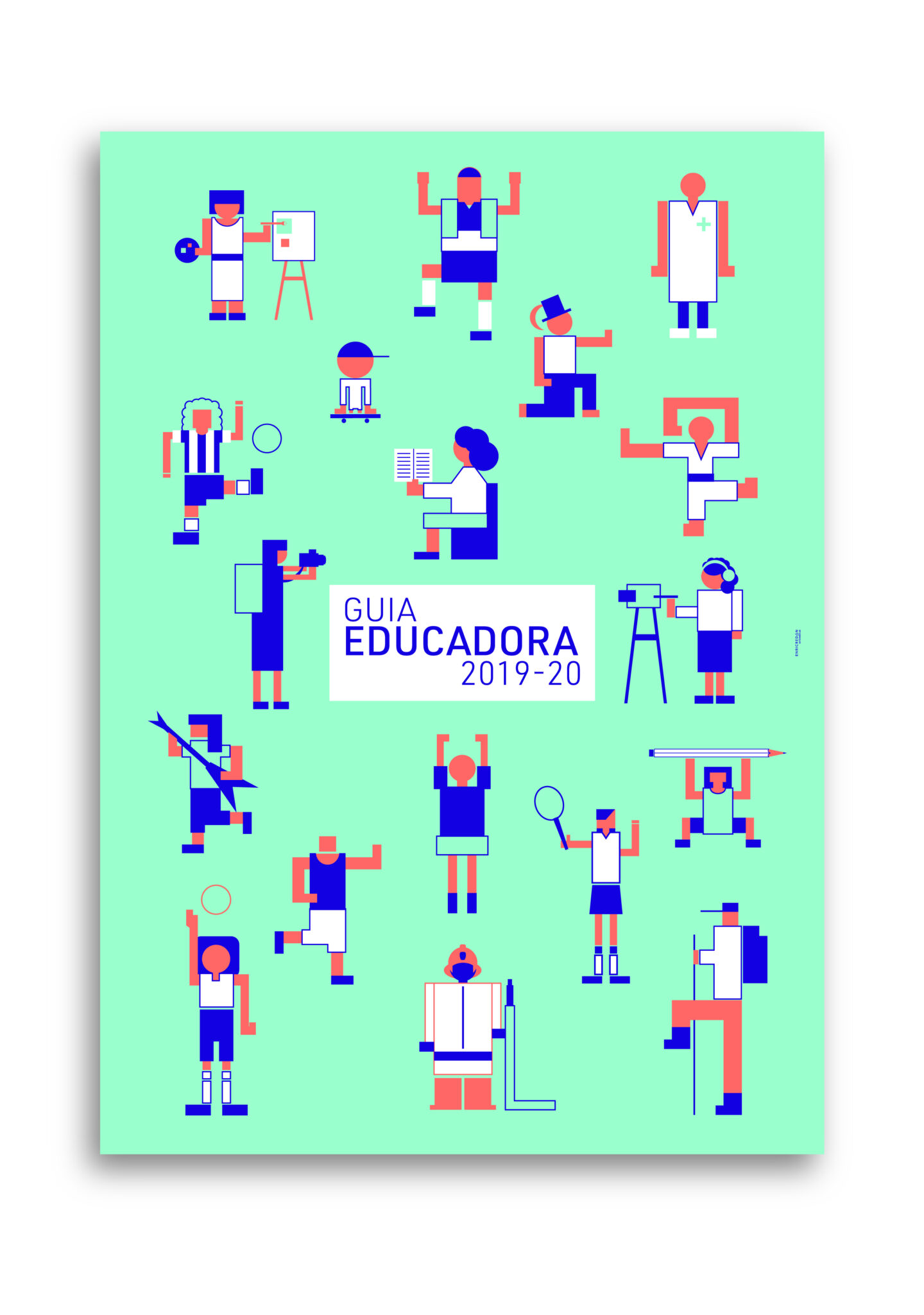 Colorful educator guide poster with activity illustrations