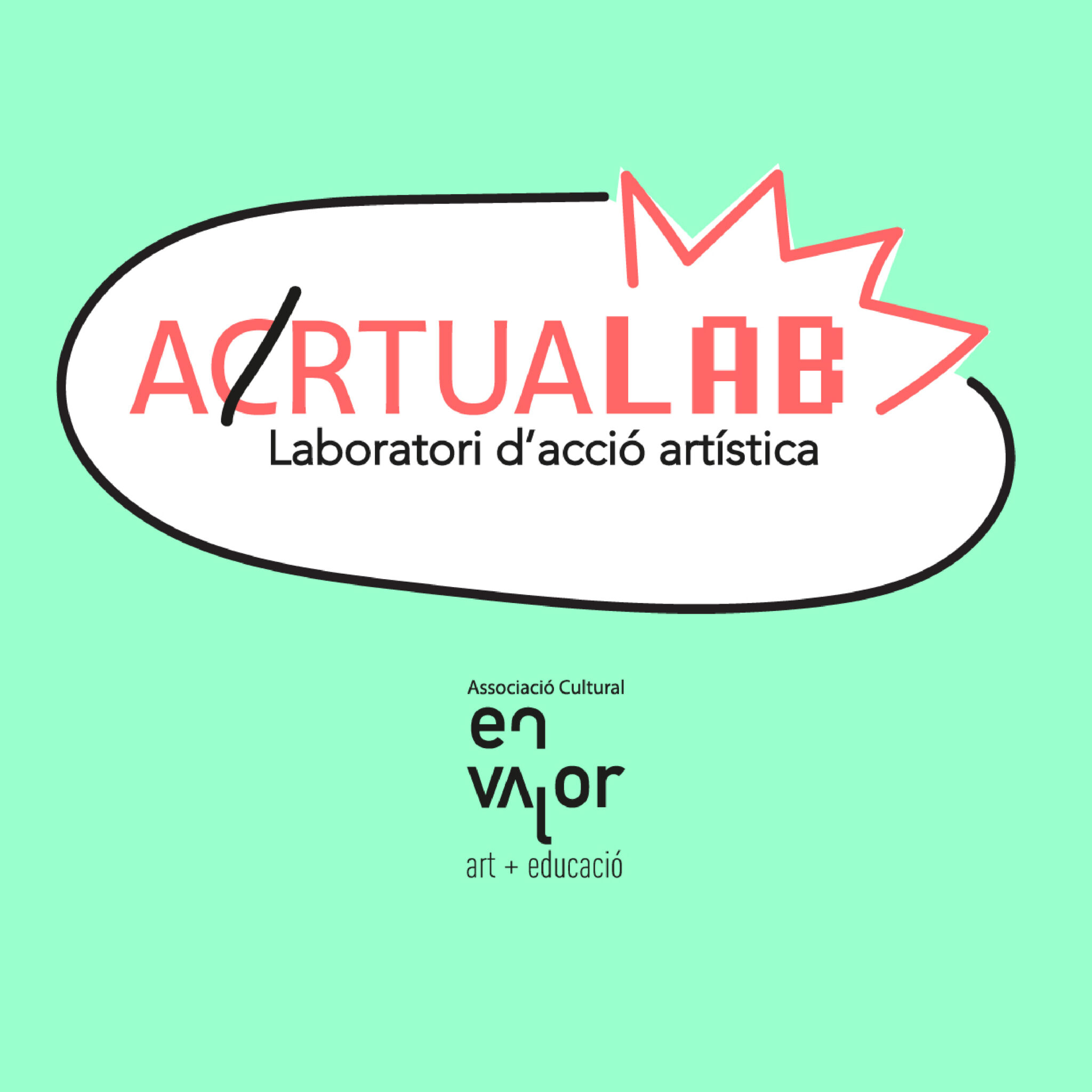 Actualab artistic action laboratory logo on green background