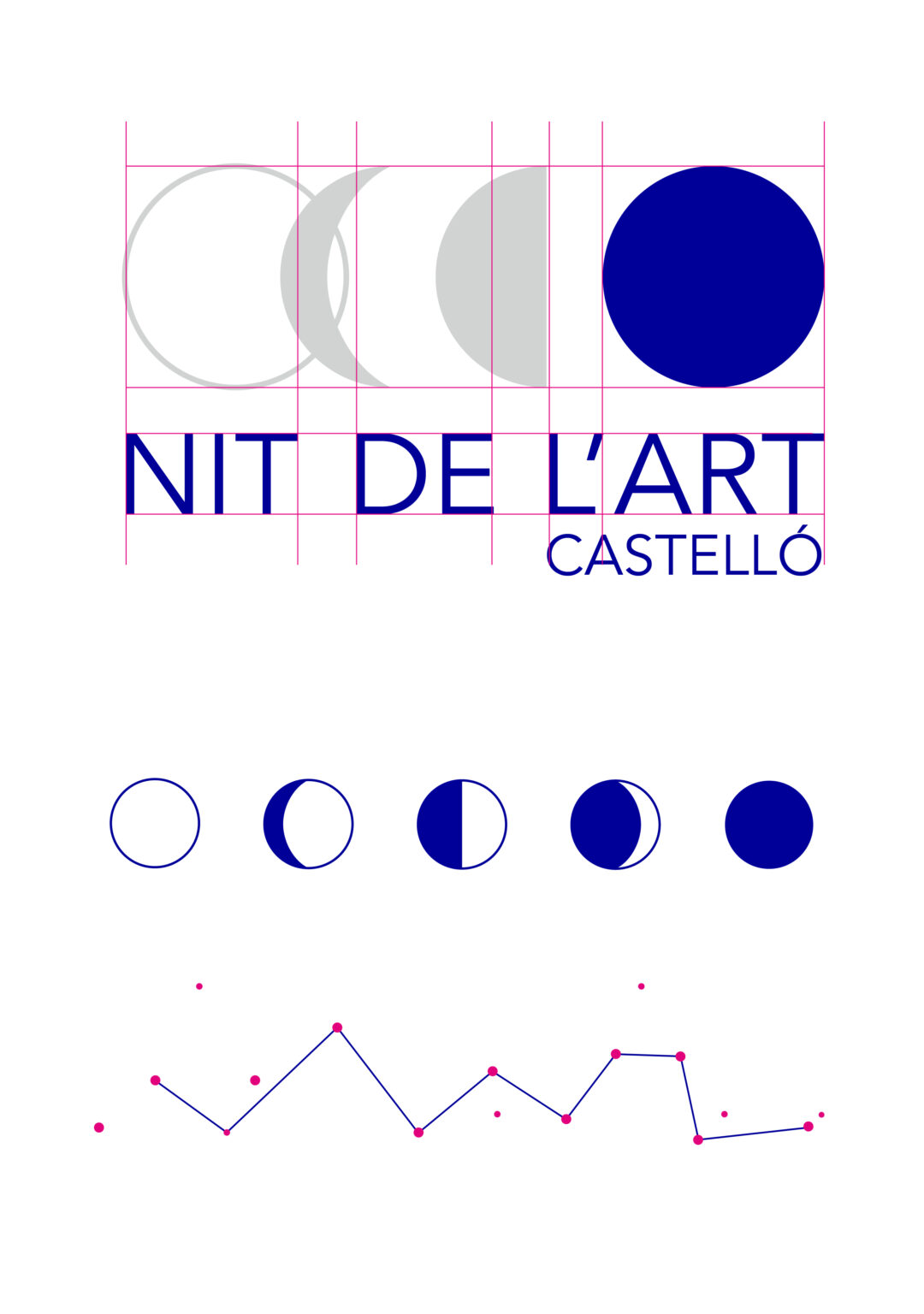Nit de l’Art Castelló logo with moon phases