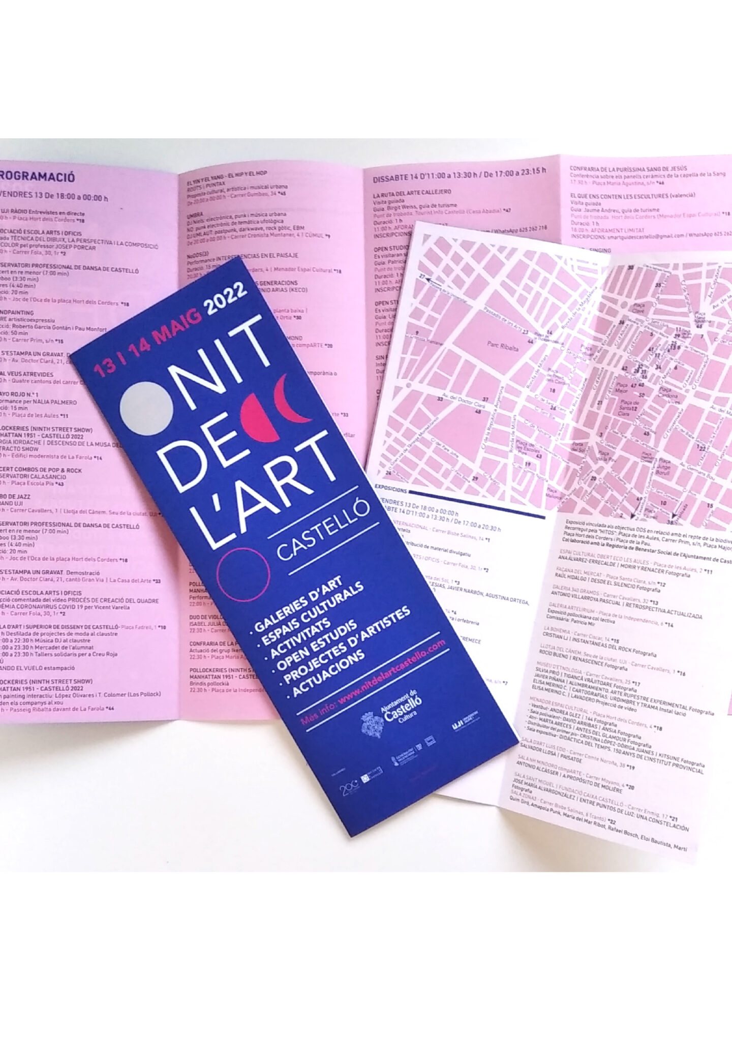 Nit de l'Art Castelló 2022 event brochure and map