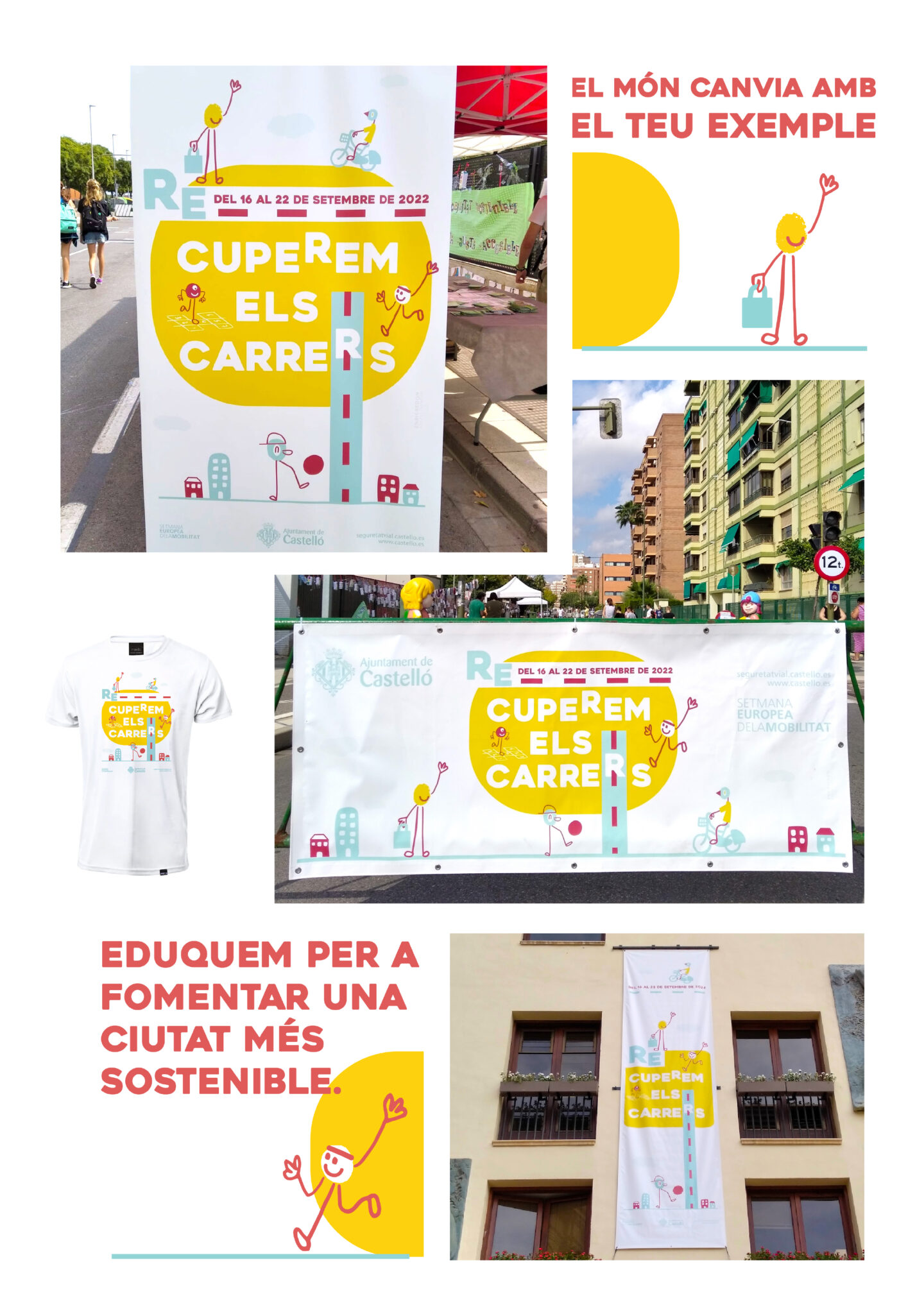 Posters promoting European Mobility Week in Castelló streets