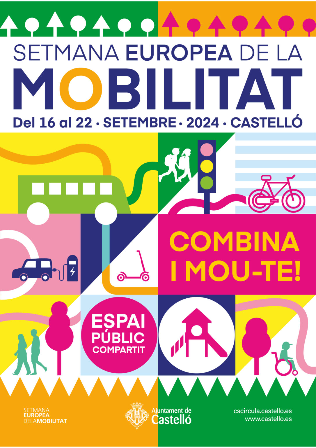 European Mobility Week 2024 poster, Castelló sustainable transport